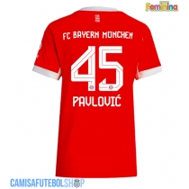 Camisa de time de futebol Bayern Munich Aleksandar Pavlovic #45 Replicas 1º Equipamento Feminina 2025-26 Manga Curta